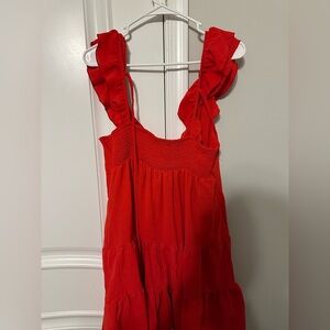 Read dress with heart neckline